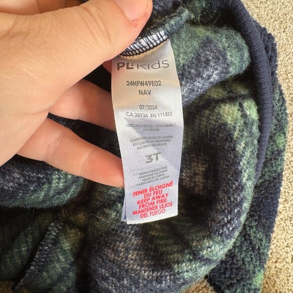 Toddler Fleece Zip Up Sweater Jacket Blue 3T plaid Pl Kids - Picture 10 of 10